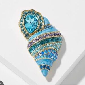 Heidi Daus "She Sells Sea Shells" Crystal Brooch Pin
